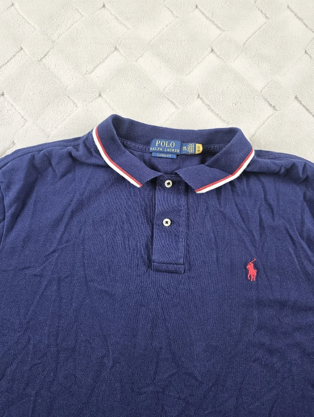 Polo Ralph Lauren Classic Fit Polo Shirt Mens 2XL Navy Blue Formal Preppy